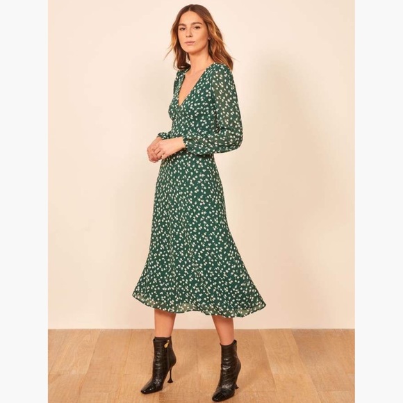 Reformation Dresses & Skirts - Reformation Joy Midi Dress Annette Green 12 NWT